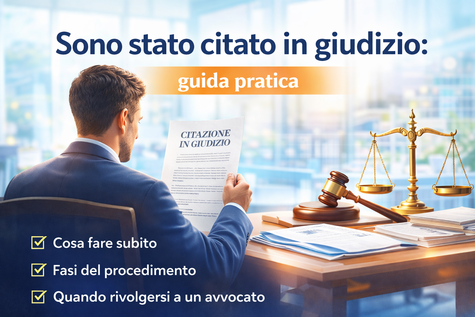 sono stato citato in giudizio