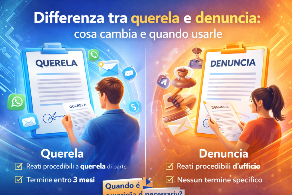 Differenza tra querela e denuncia